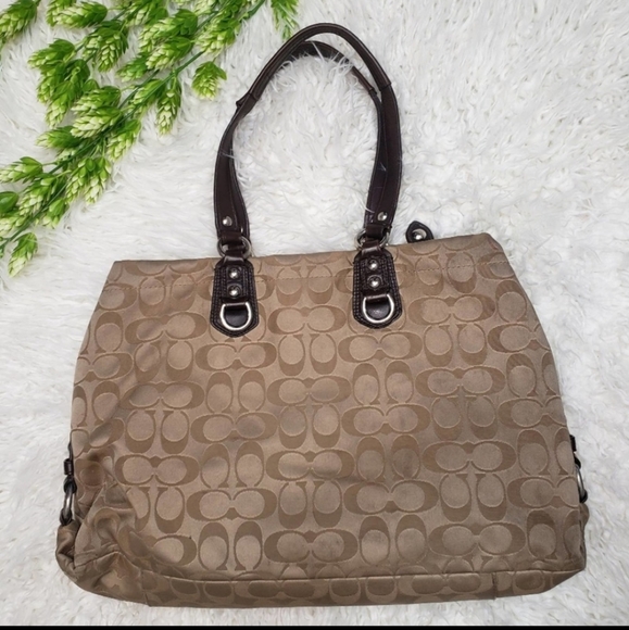 Coach Ashley Signature Satin Carryall Satchel Bag - Picture 8 of 12